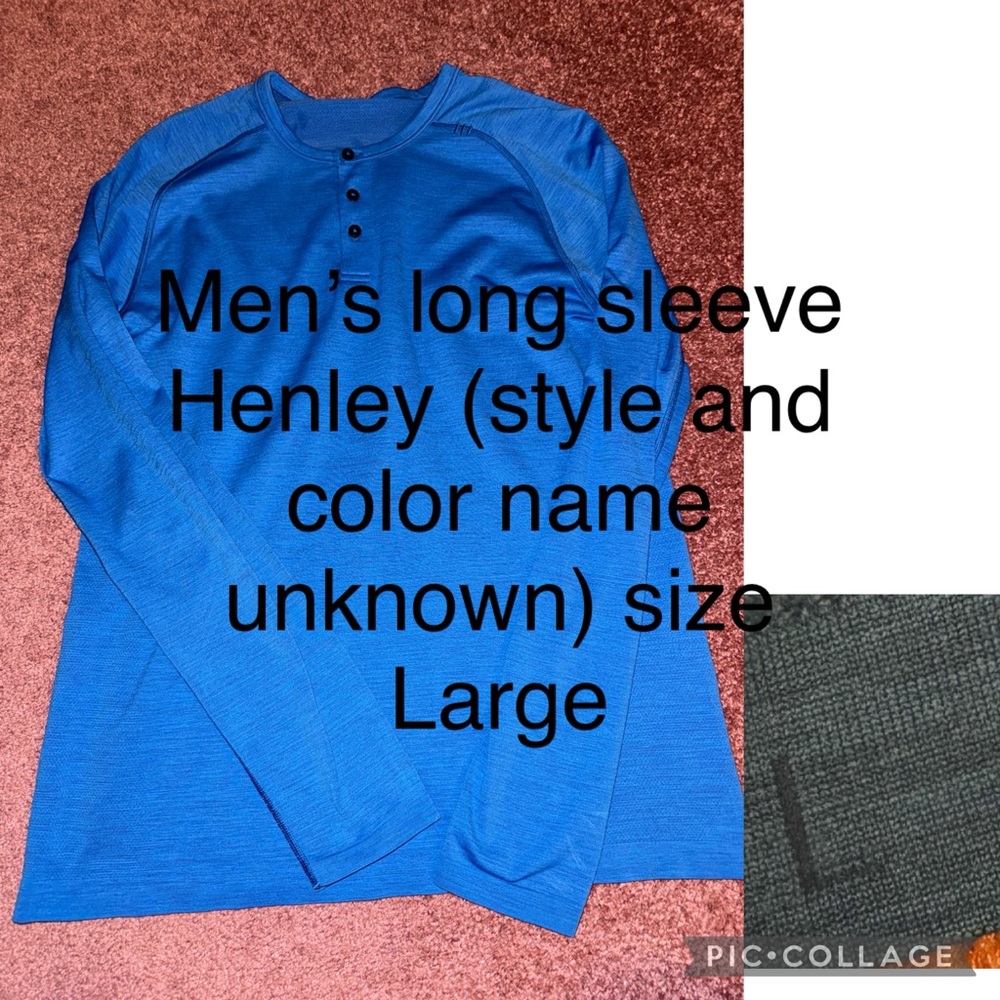 Lululemon men’s long sleeve Henley in excellent condition size large